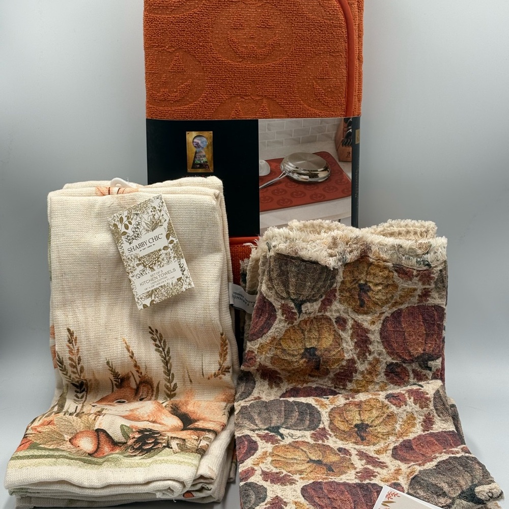 Fall Kitchen Bundle Shabby Chic Rachel Ashwell Towels Cynthia Rowley Mats